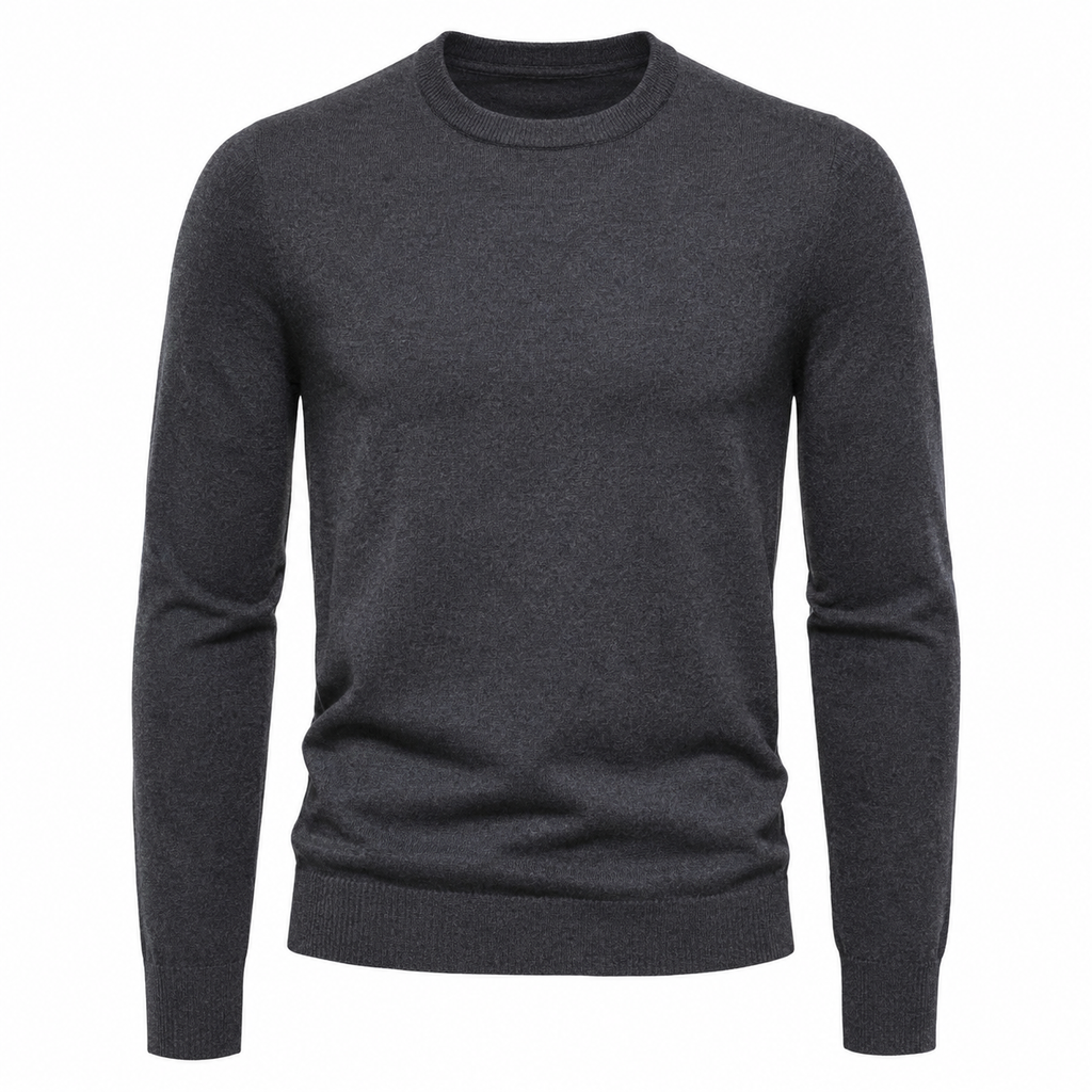 Merino Wool Crew Neck Sweater – Charcoal Grey | Clottan Clerhy