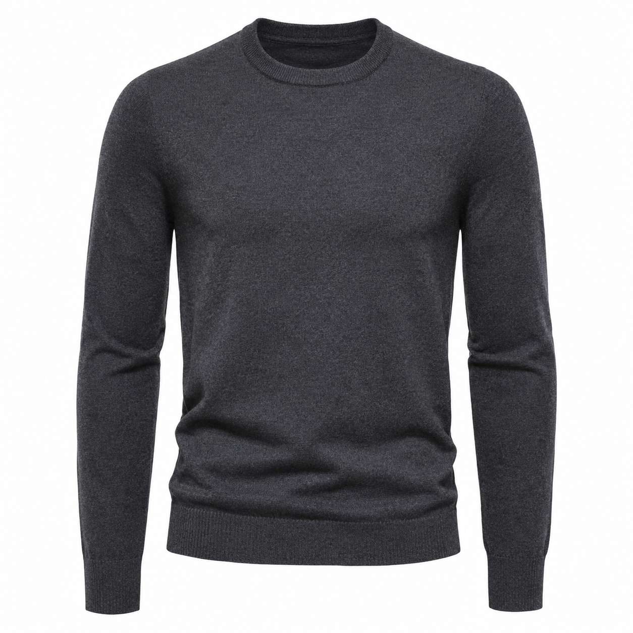 Merino Wool Crew Neck Sweater – Charcoal Grey | Clottan Clerhy