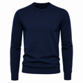 Merino Wool Crew Neck Sweater – Navy Blue | Clottan Clerhy