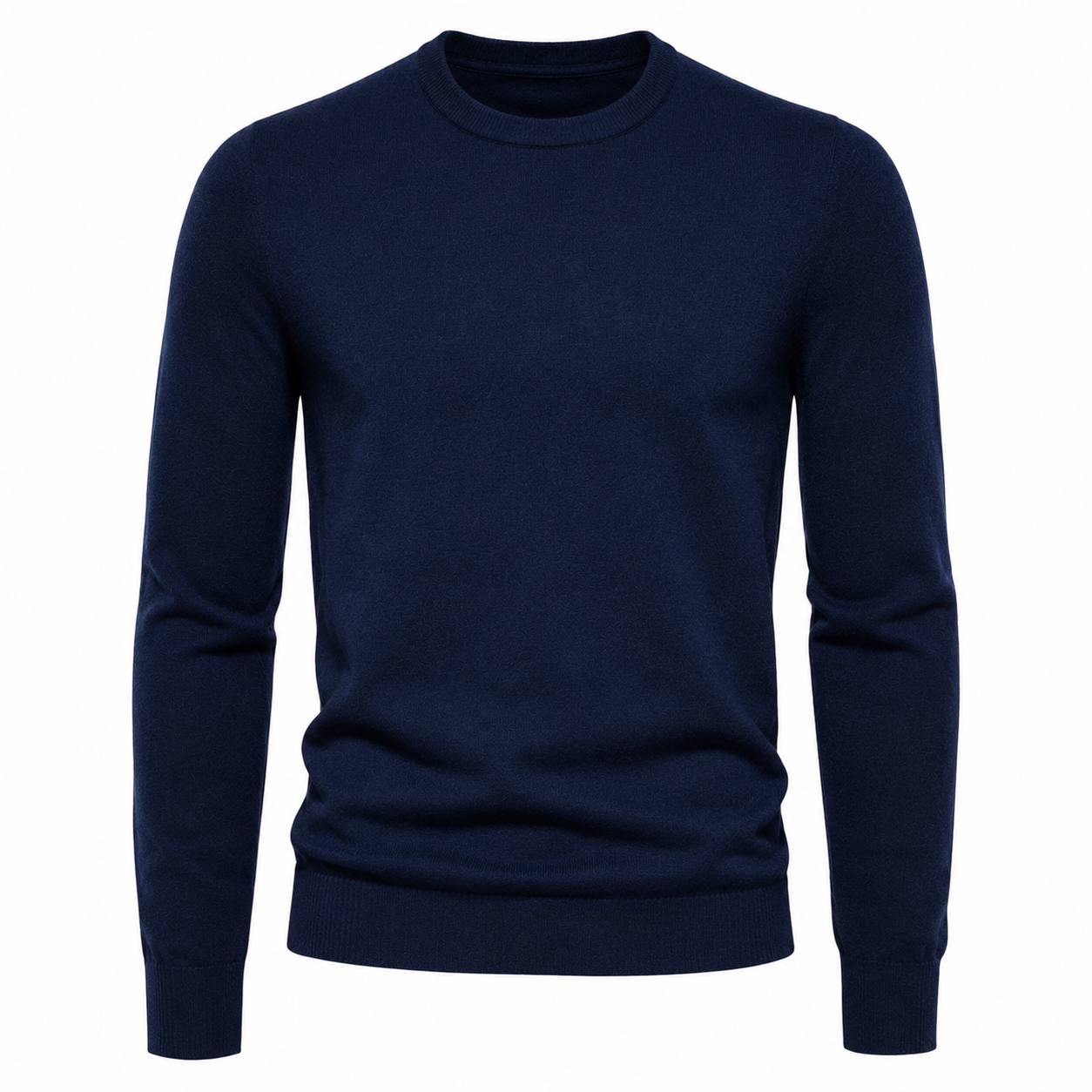 Merino Wool Crew Neck Sweater – Navy Blue | Clottan Clerhy