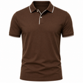 Contrast Trim Polo Shirt – Espresso Brown | Clottan Clerhy