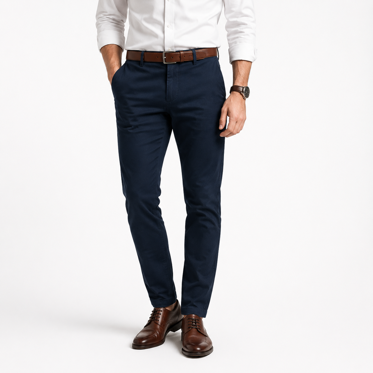 Classic Stretch Chinos – Navy | Clottan Clerhy