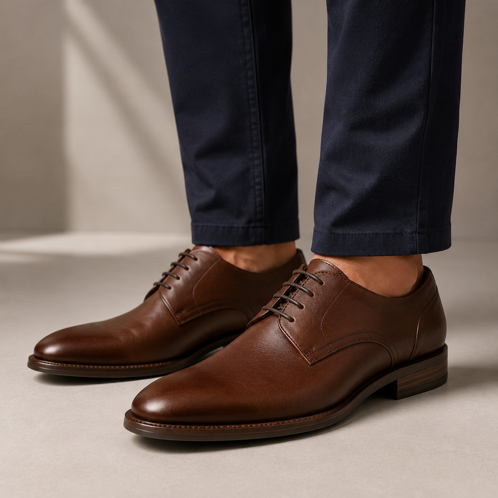 Classic Brown Leather Derby Shoes | Clottan Clerhy