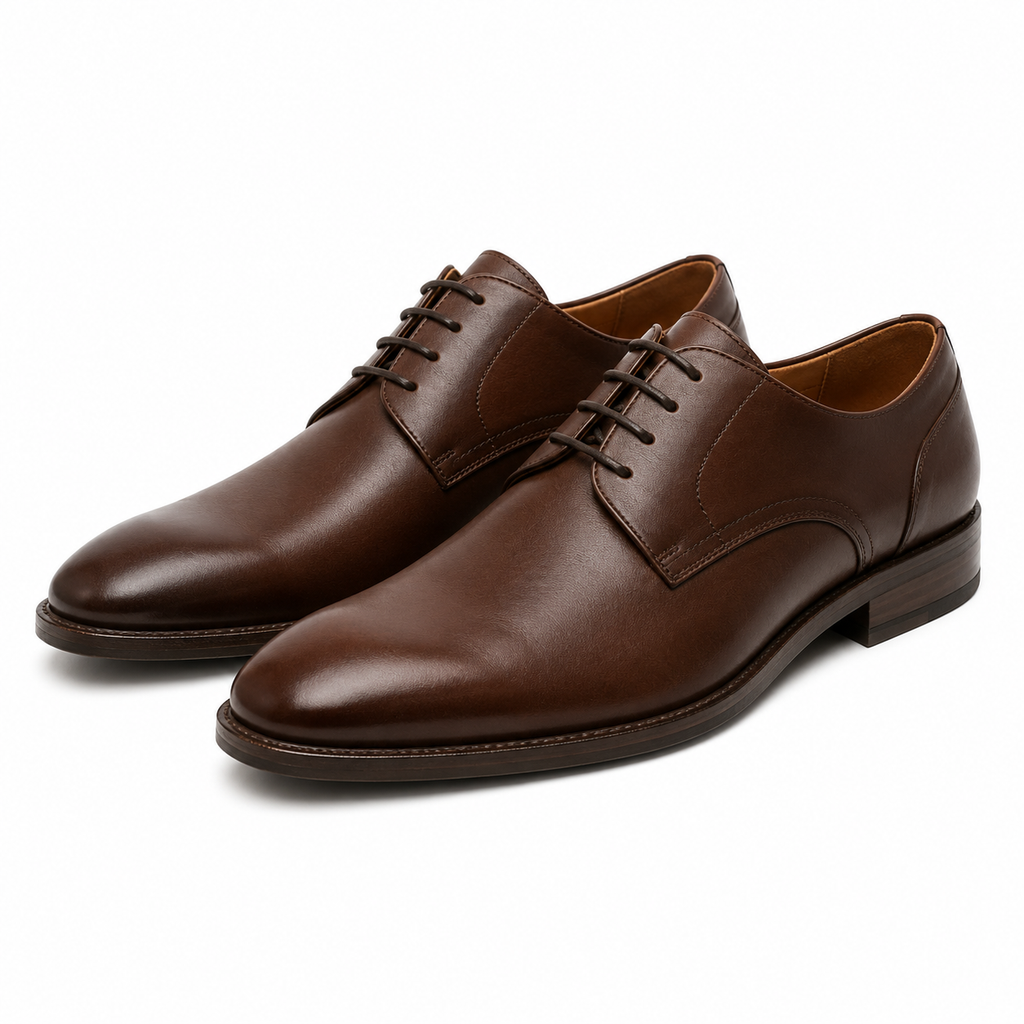 Classic Brown Leather Derby Shoes | Clottan Clerhy