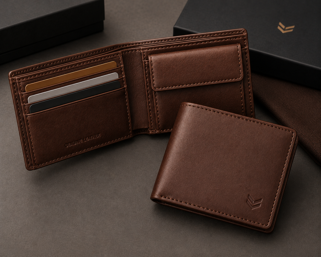 Modern Genuine Leather Wallet – Brown | Clottan Clerhy
