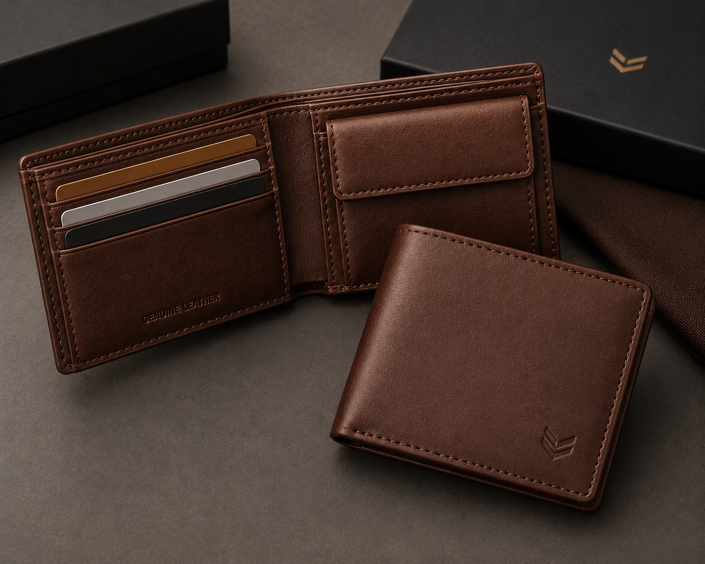 Modern Genuine Leather Wallet – Brown | Clottan Clerhy