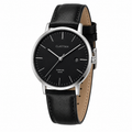 Minimalist Leather Strap Watch – Black | Clottan Clerhy