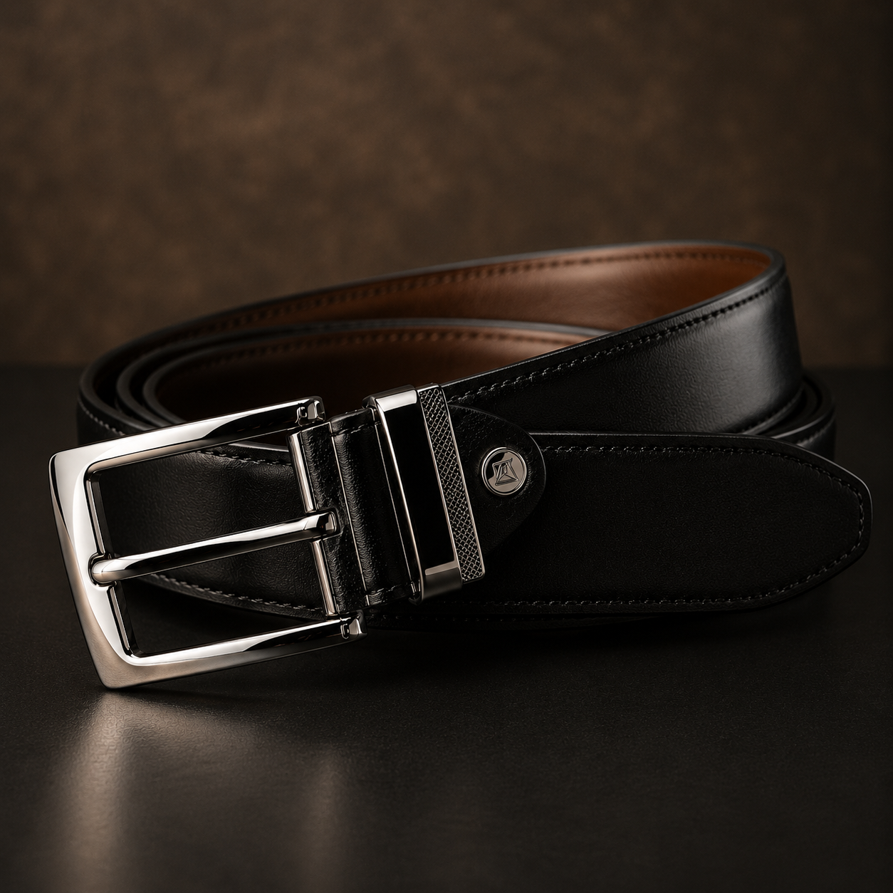 Premium Chrome Buckle Leather Belt – Black | Clottan Clerhy