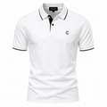 Modern Contrast Trim Polo Shirt – White & Black | Clottan Clerhy