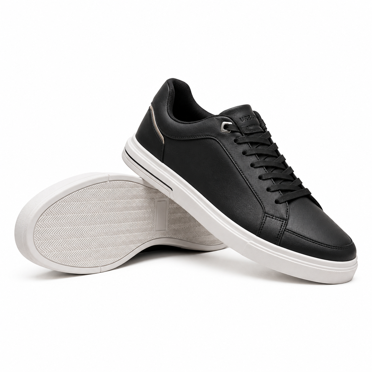 Modern Black Leather Casual Sneaker | Clottan Clerhy