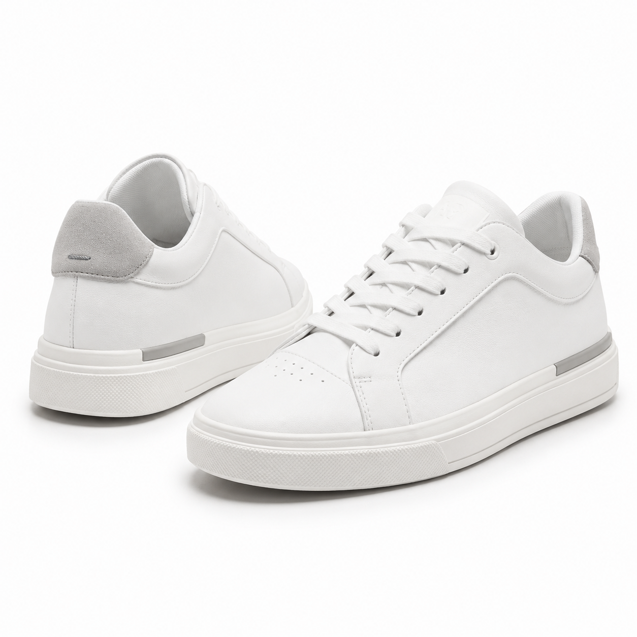 Premium White Casual Leather Trainer | Clottan Clerhy